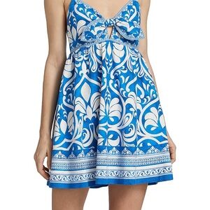 Alice + Olivia Blue and White Geometric Dress